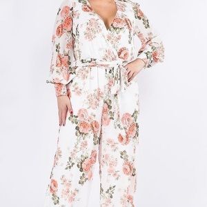 Plus Size Floral Jumpsuit